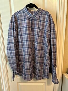 Vineyard Vines Blue Plaid Button Down XL Shirt
